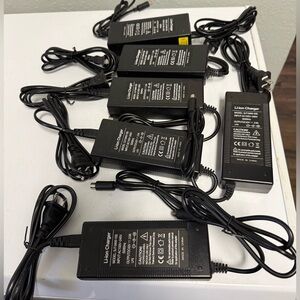 Black Li-Ion Chargers Set of 6